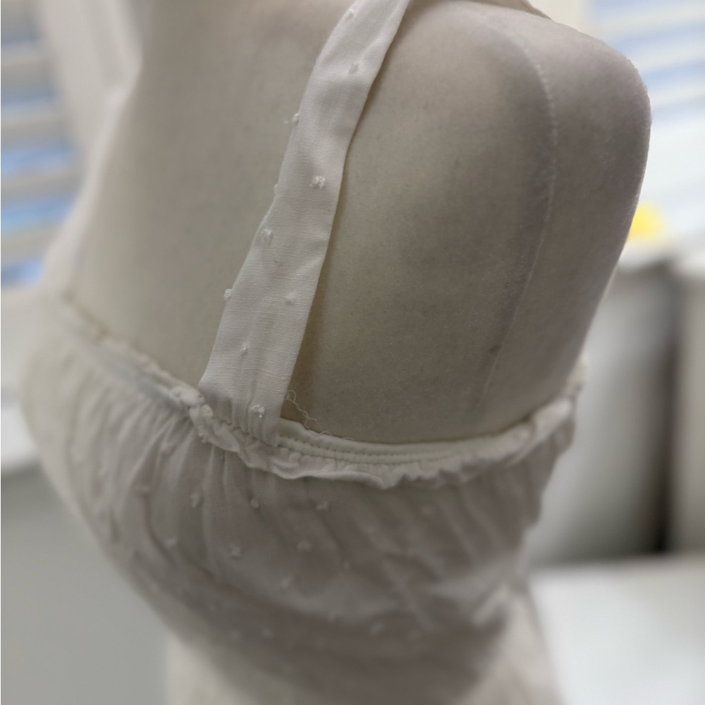 French Grey Strapless White Dress - Picture 8 of 10